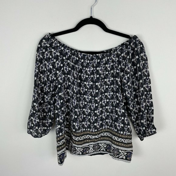 Madewell Tops - Madewell Silk Gardenhouse Off Shoulder Top Size XS